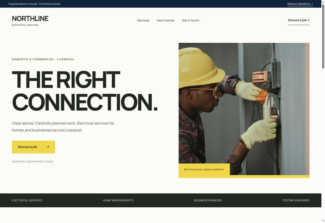 Northline Electrical homepage design concept