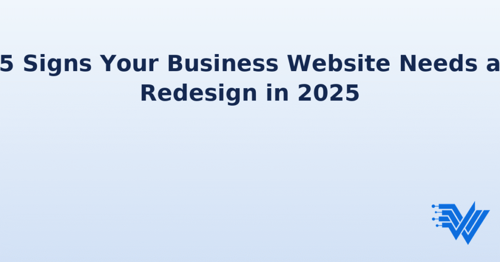 Website redesign 2025 feature image with clean corporate style and Wallasey WebWorks logo